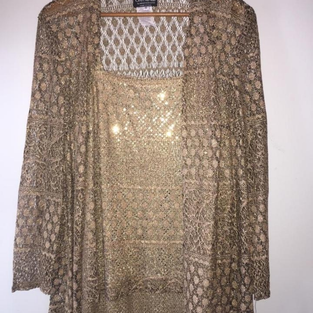 Shimmering Mother of the bride Gown with jacket Onyx Nite by Wendye Chaitin 16 - Picture 13 of 16